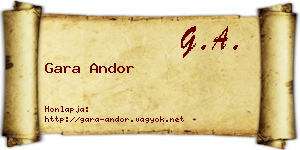 Gara Andor névjegykártya